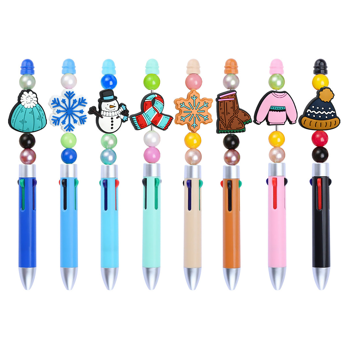 Wholesale Random  100pcs/pack  Winter Series Ballpoint Pens with Handmade Beads